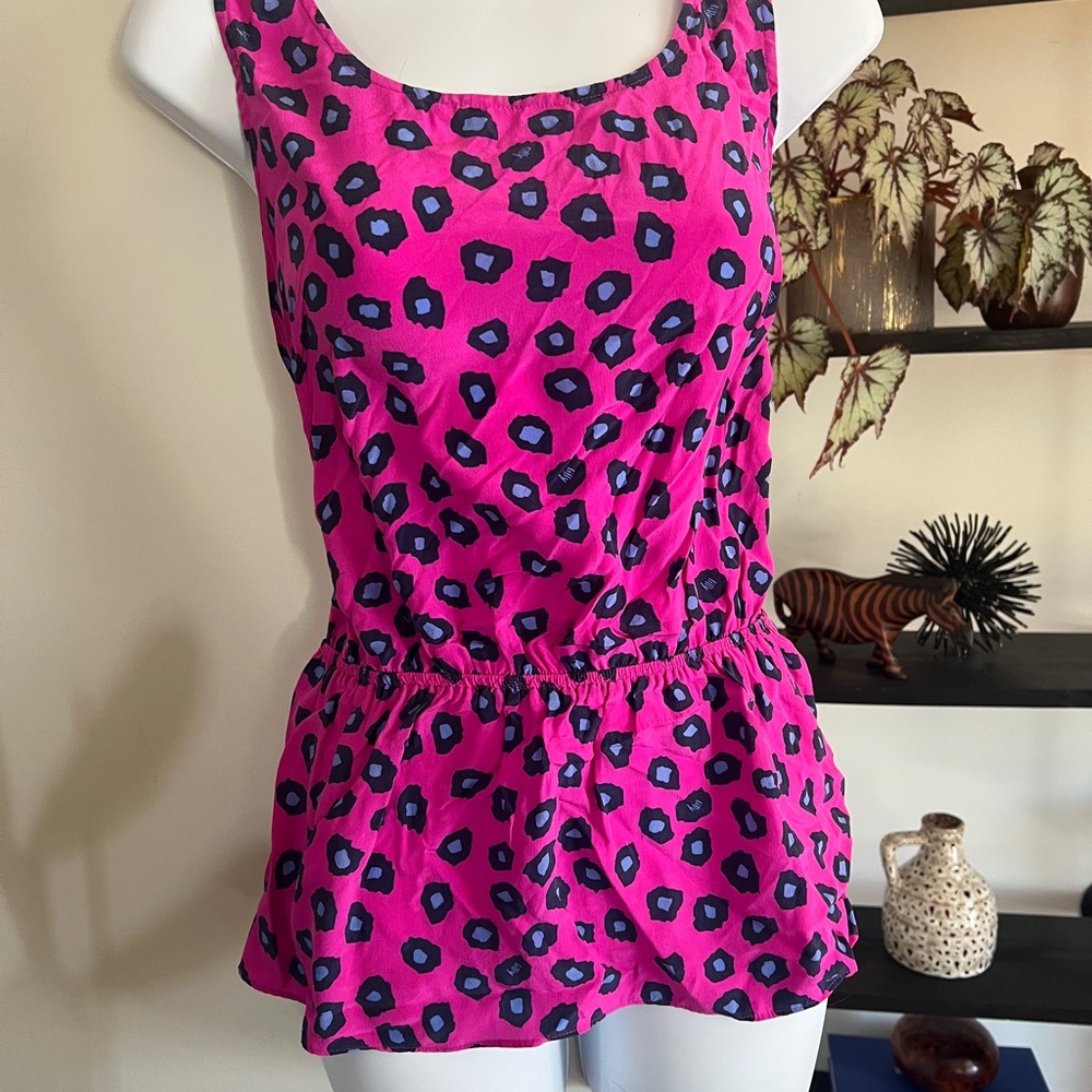 Lilly Pulitzer Pink Peplum Silk Tank Top